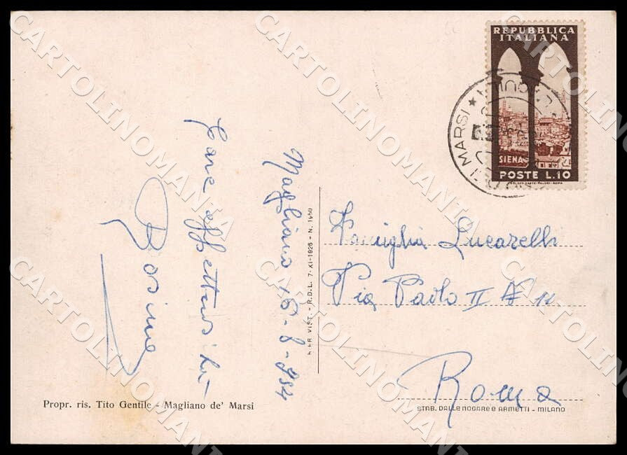 L'Aquila Magliano de' Marsi Fontana Monte Velino FG Foto cartolina GM0376 – retro