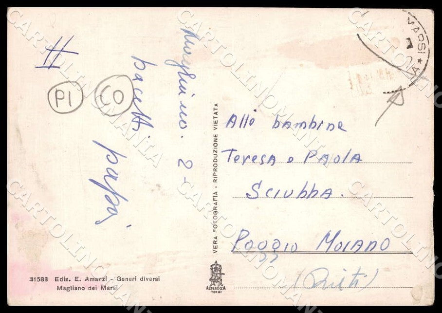 L'Aquila Magliano dei Marsi Villino PIEGA COLLA FG Foto cartolina GM0383 – retro