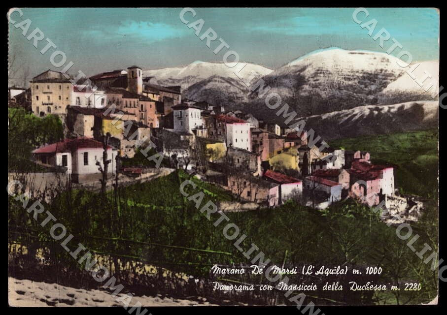 L'Aquila Marano de' Marsi Panorama Massiccio Duchessa FG Foto cartolina GM0388 – fronte