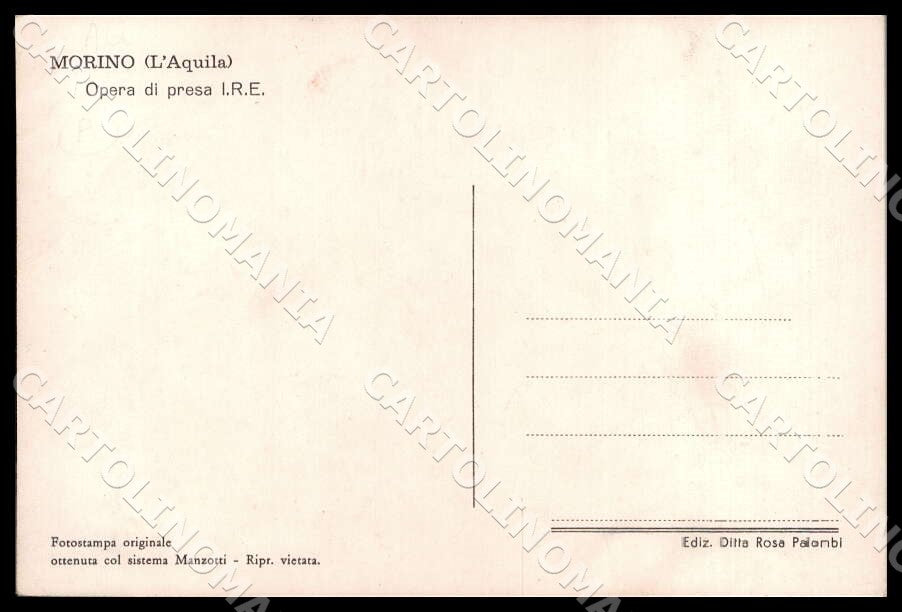 L'Aquila Morino Opera presa IRE Diga FG Foto cartolina GM0393 – retro