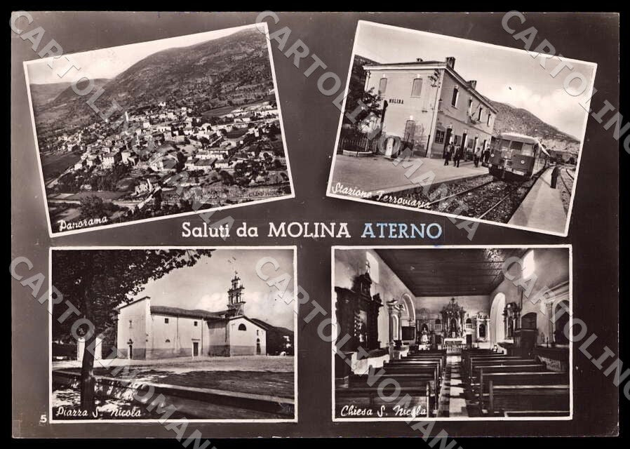 L'Aquila Molina Aterno Saluti da Stazione ABRASA FG Foto cartolina GM0396 – fronte
