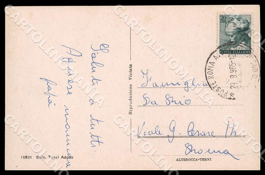 L'Aquila Navelli Via Roma Alterocca cartolina GM0400 – retro