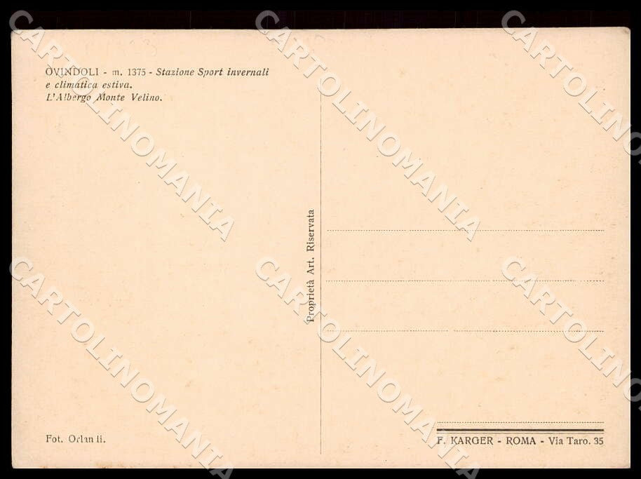 L'Aquila Ovindoli Stazione Sport invernali climatica estiva FG cartolina GM0410 – retro