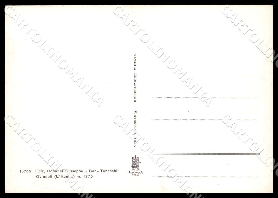 L'Aquila Ovindoli Scorcio panoramico Alterocca FG Foto cartolina GM0411 – retro
