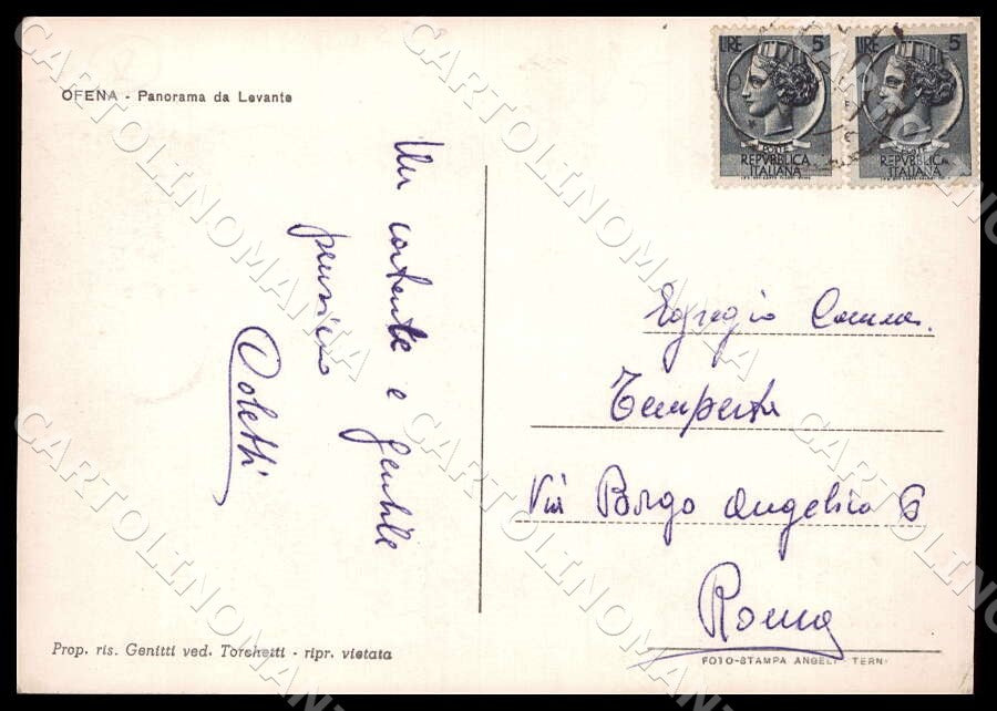 L'Aquila Ofena Panorama Levante FG Foto cartolina GM0412 – retro