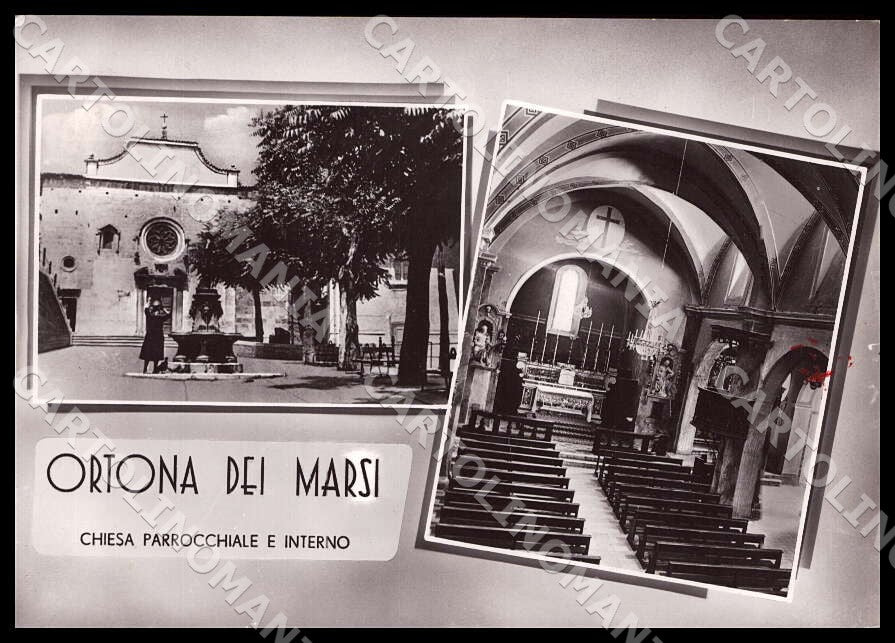 L'Aquila Ortona dei Marsi Chiesa Parrocchiale MACCHIA FG Foto cartolina GM0416 – fronte