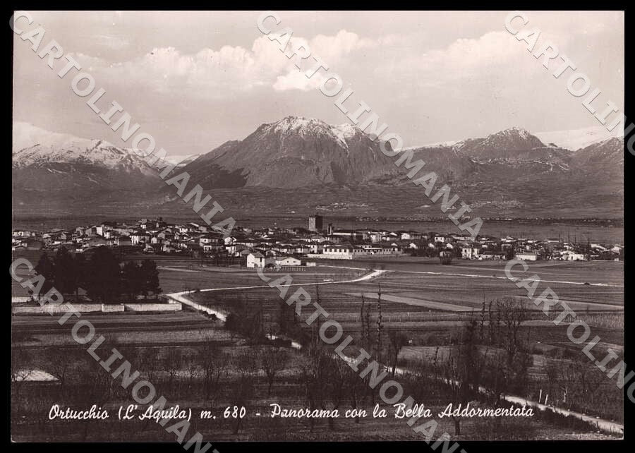 L'Aquila Ortucchio Panorama Bella Addormentata FG Foto cartolina GM0418 – fronte