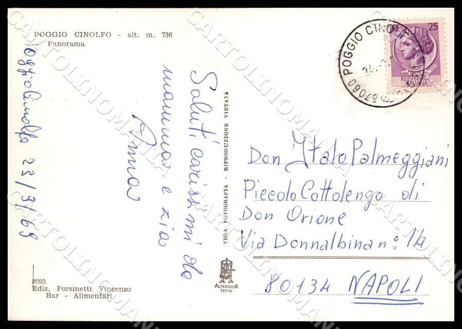 L'Aquila Carsoli Poggio Cinolfo Panorama Alterocca FG Foto cartolina GM0424 – retro