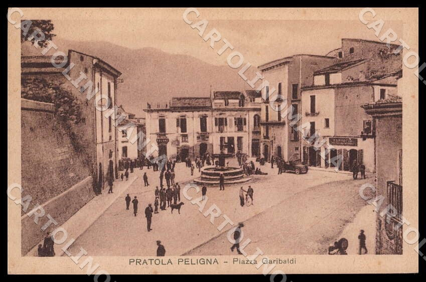L'Aquila Pratola Peligna Piazza Garibaldi Auto Farmacia cartolina GM0428 – fronte