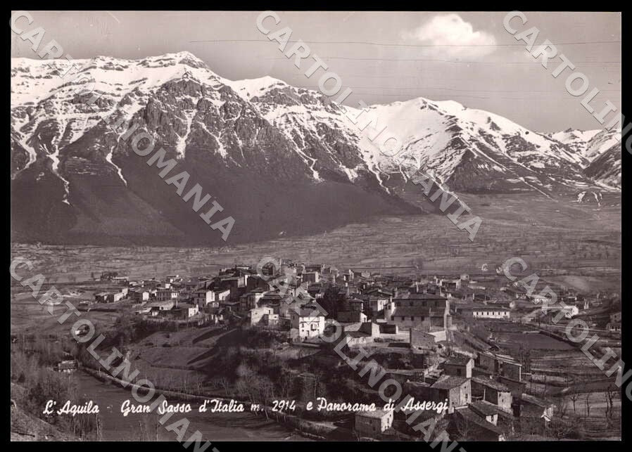 L'Aquila Assergi Gran Sasso Italia Panorama FG Foto cartolina GM0450 – fronte