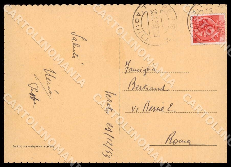 L'Aquila Pereto Saluti da Processione FG cartolina GM0451 – retro