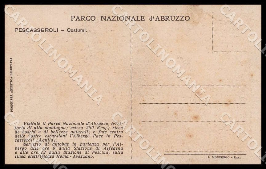 L'Aquila Pescasseroli Parco Nazionale d'Abruzzo Costumi Foto cartolina GM0460 – retro