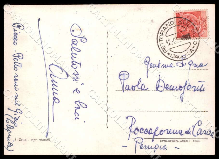 L'Aquila Pettorano sul Gizio Lato Orientale FG Foto cartolina GM0473 – retro