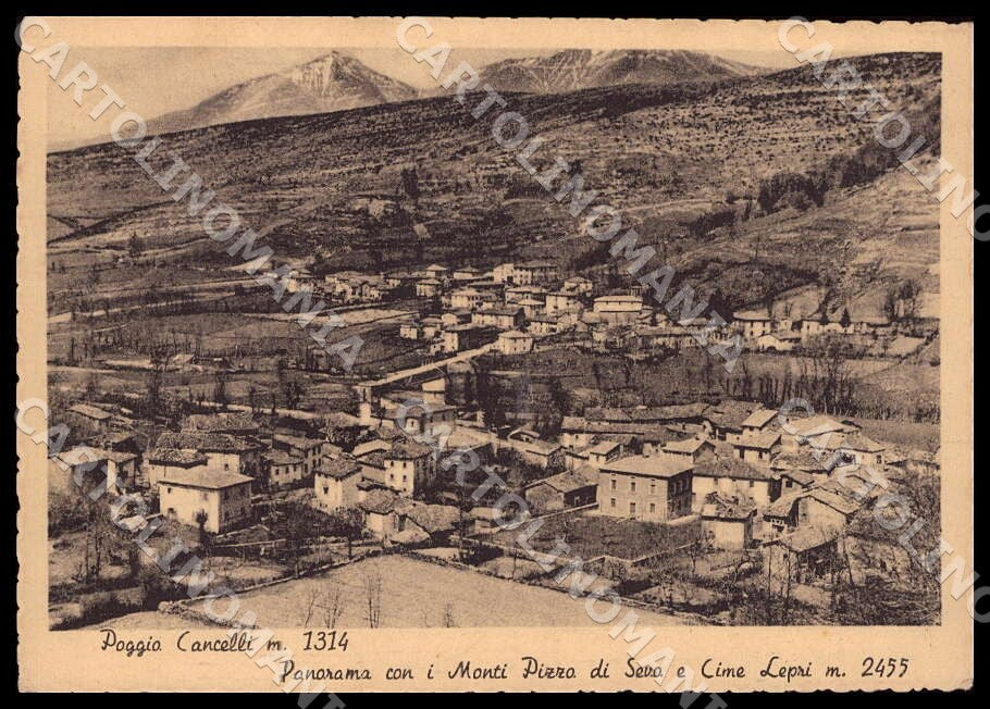 L'Aquila Poggio Cancelli Monti Pizzo Seva Cime Lepri ABRASA FG cartolina GM0474 – fronte