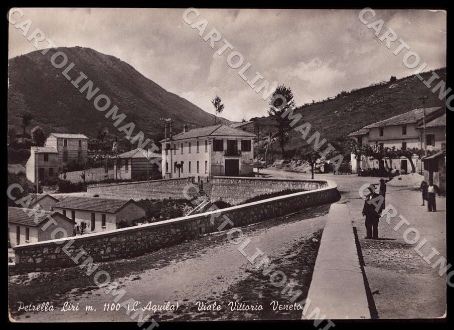 L'Aquila Petrella Liri Viale Vittorio Veneto PIEGHINA FG Foto cartolina GM0479 – fronte