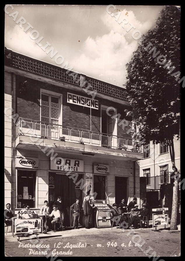 L'Aquila Carsoli Pietrasecca Piazza Grande Bar Jukebox FG Foto cartolina GM0483 – fronte