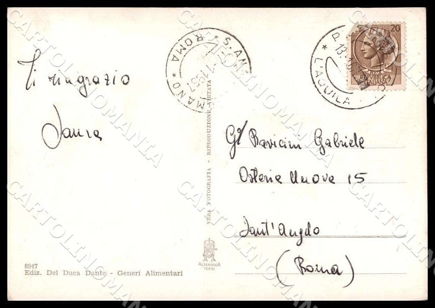 L'Aquila Carsoli Pietrasecca Piazza Grande Bar Jukebox FG Foto cartolina GM0483 – retro