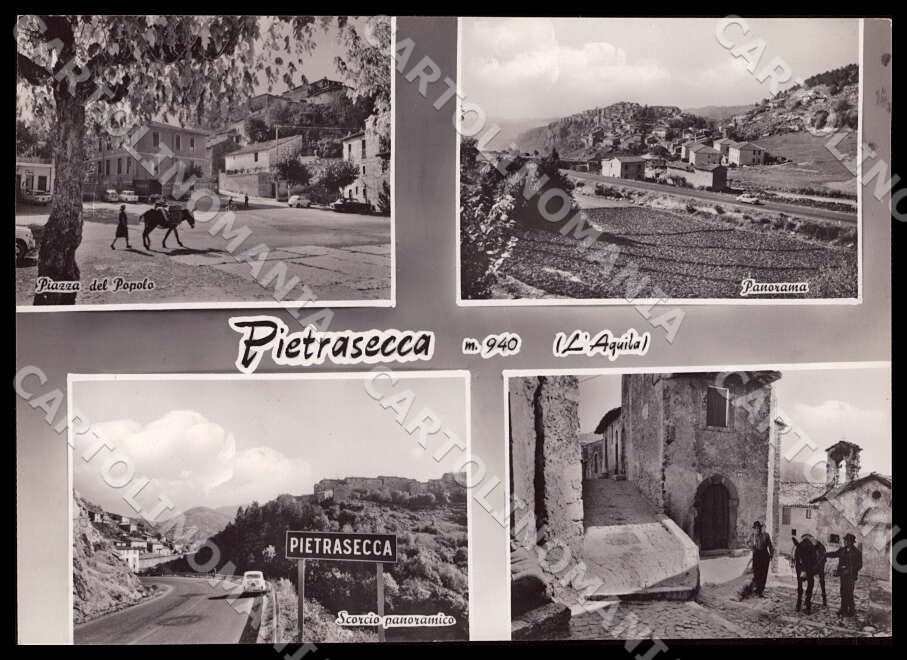 L'Aquila Carsoli Pietrasecca Piazza Popolo Panorama FG Foto cartolina GM0484 – fronte