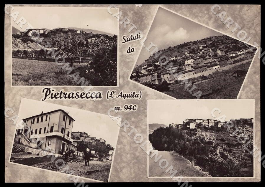 L'Aquila Carsoli Pietrasecca Saluti da Albergo FG Foto cartolina GM0485 – fronte