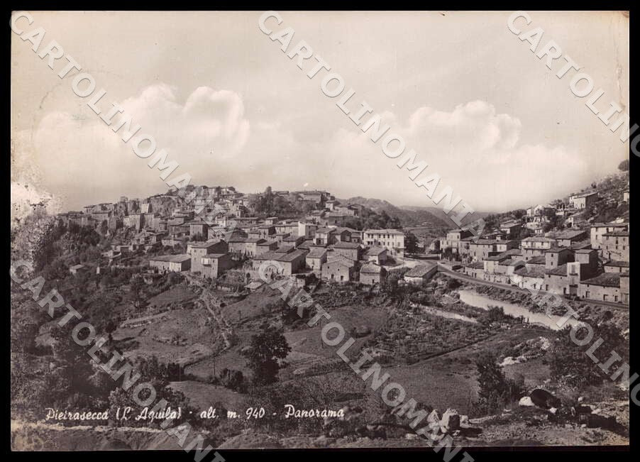L'Aquila Carsoli Pietrasecca Panorama PIEGA ABRASA FG Foto cartolina GM0486 – fronte