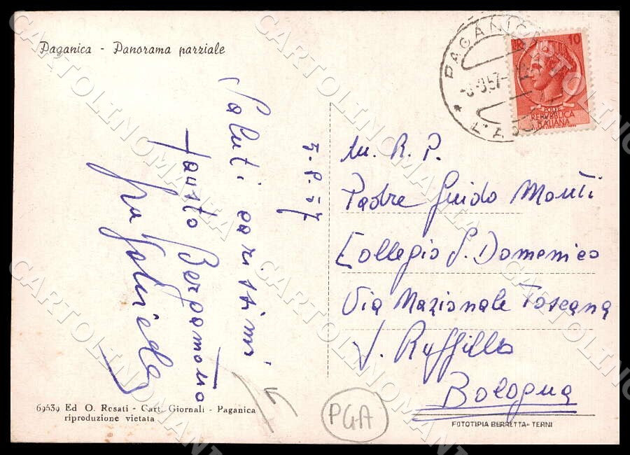 L'Aquila Paganica Panorama parziale PIEGHINA FG Foto cartolina GM0490 – retro