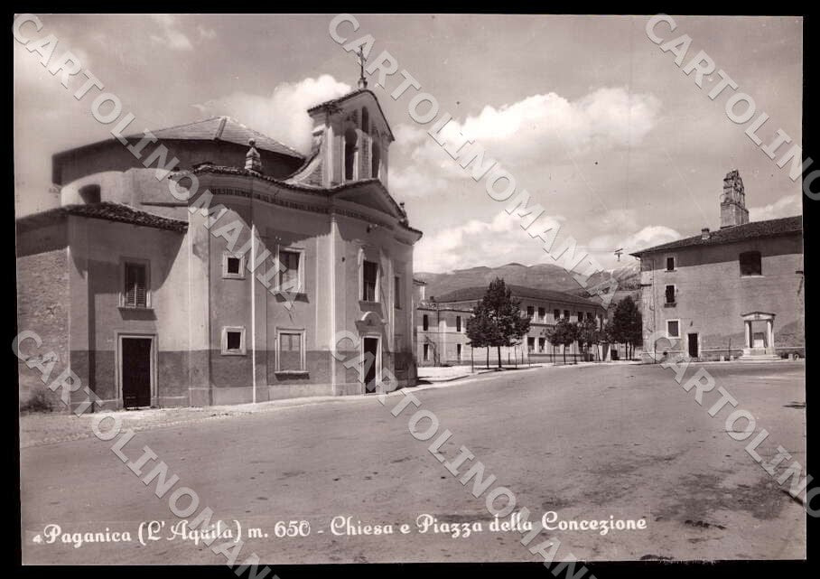 L'Aquila Paganica Chiesa Piazza Concezione COLLA FG Foto cartolina GM0491 – fronte