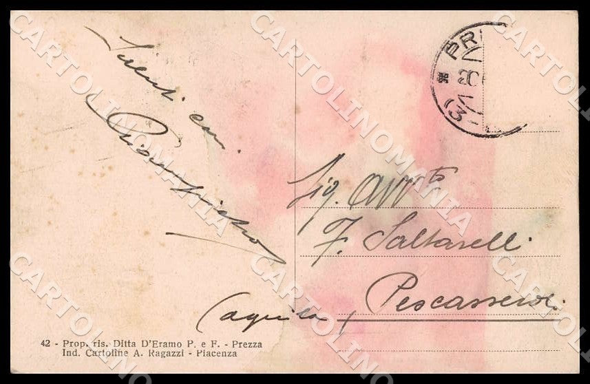 L'Aquila Prezza Via strada nuova Piazza Umberto I cartolina GM0492 – retro