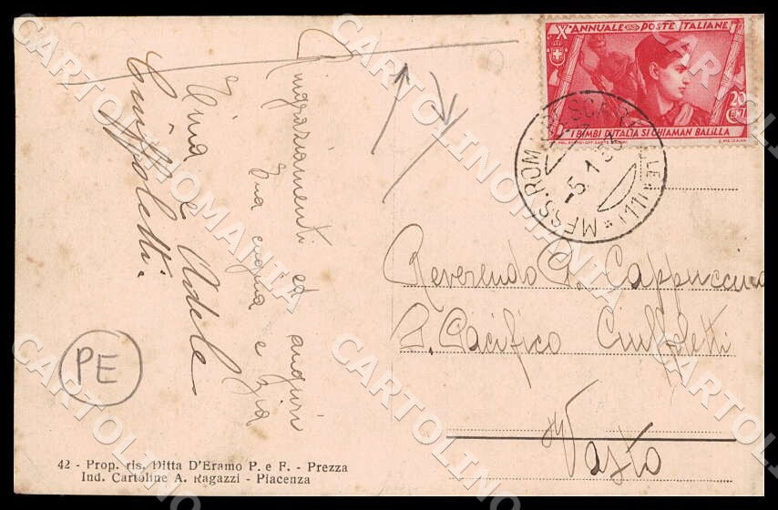 L'Aquila Prezza Via Stazione PIEGHE cartolina GM0493 – retro