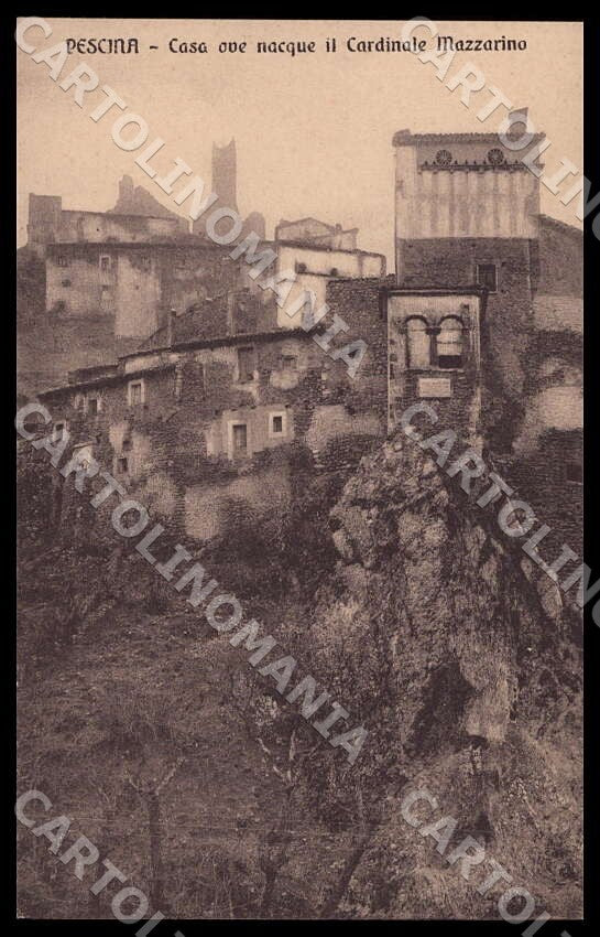L'Aquila Pescina Casa Cardinale Mazzarino cartolina GM0500 – fronte