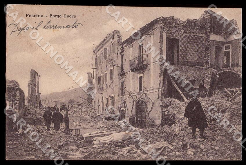 L'Aquila Pescina Borgo Nuovo Alterocca Terremoto cartolina GM0505 – fronte