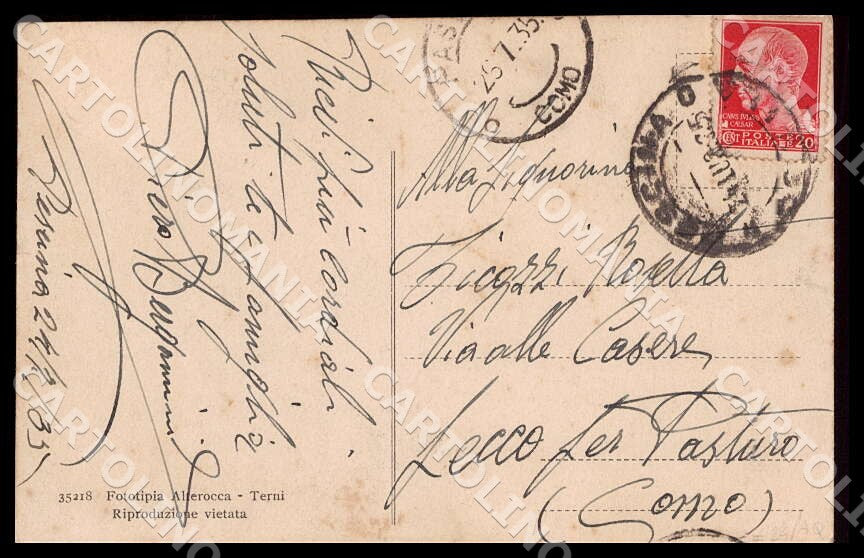 L'Aquila Pescina Borgo Nuovo Alterocca Terremoto cartolina GM0505 – retro