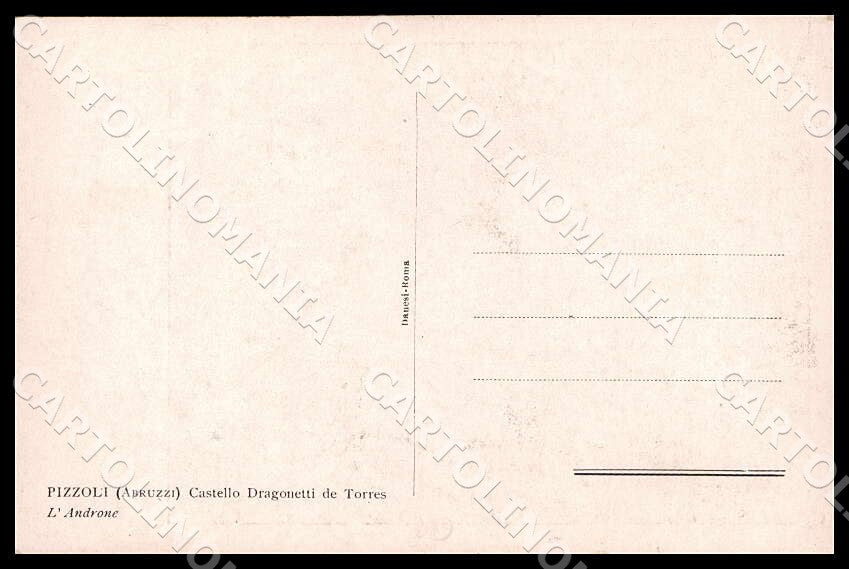 L'Aquila Pizzoli Castello Dragonetti Torres Androne cartolina GM0508 – retro
