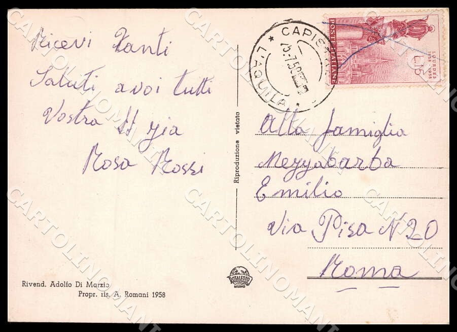 L'Aquila Pagliara dei Marsi Panorama FG Foto cartolina GM0509 – retro