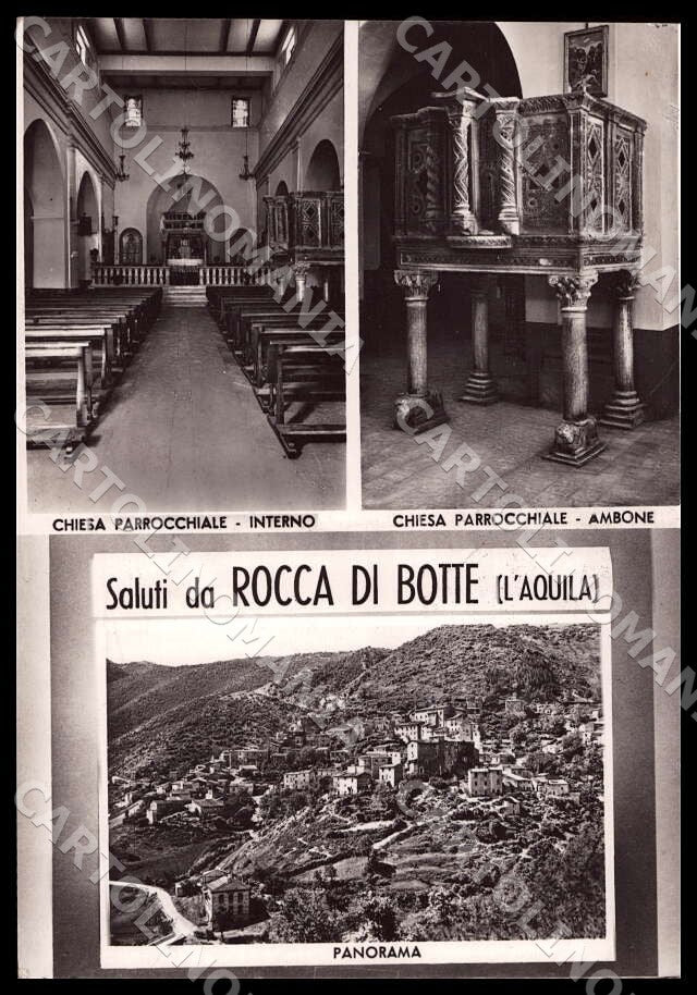 L'Aquila Rocca di Botte Chiesa Parrocchiale Interno FG Foto cartolina GM0513 – fronte