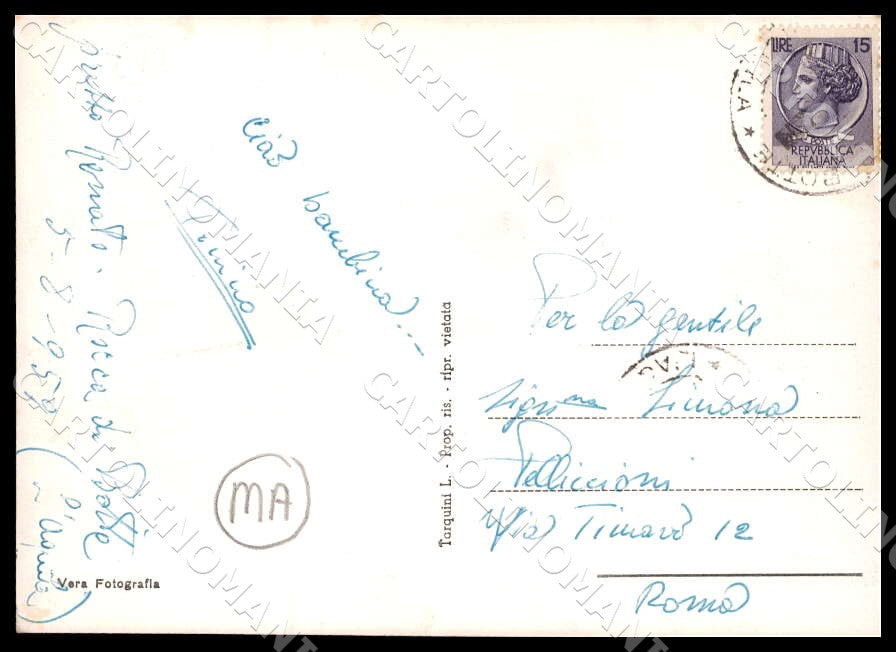L'Aquila Rocca di Botte Veduta Giardino MACCHIA FG Foto cartolina GM0516 – retro