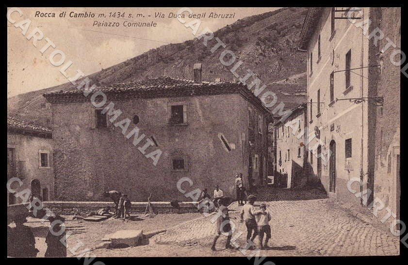 L'Aquila Rocca di Cambio Via Duca Abruzzi Palazzo Comunale cartolina GM0520 – fronte