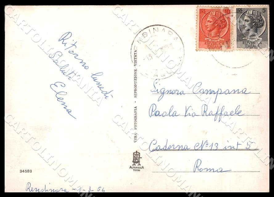 L'Aquila Morino Rendinara Panorama Alterocca FG Foto cartolina GM0529 – retro