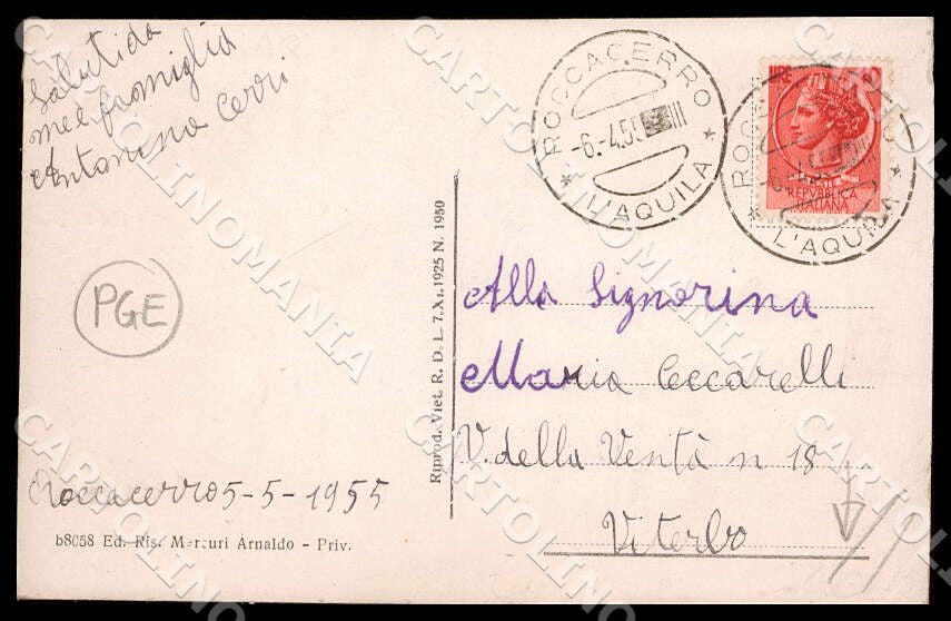 L'Aquila Tagliacozzo Roccacerro Panorama PIEGHINE cartolina GM0531 – retro