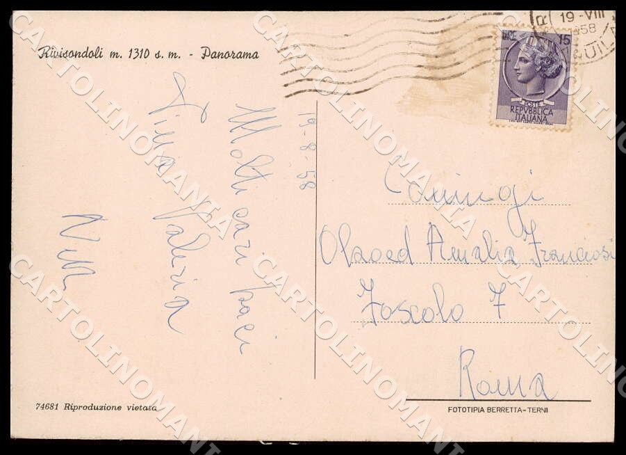 L'Aquila Rivisondoli Panorama FG cartolina GM0544 – retro