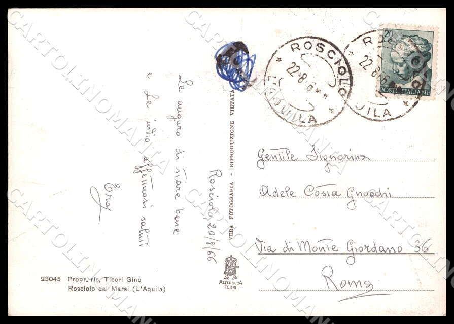 L'Aquila Magliano Rosciolo dei Marsi Monte Velino FG Foto cartolina GM0557 – retro
