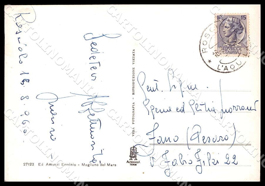 L'Aquila Magliano Rosciolo dei Marsi Monte Velino FG Foto cartolina GM0558 – retro