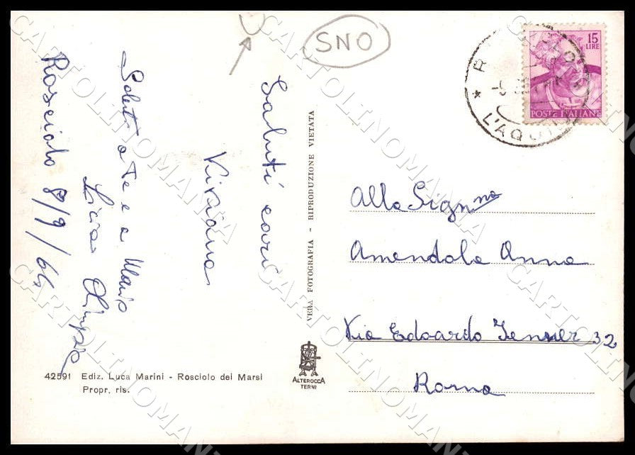 L'Aquila Magliano Rosciolo dei Marsi Panorama STRAPPINO FG Foto cartolina GM0559 – retro