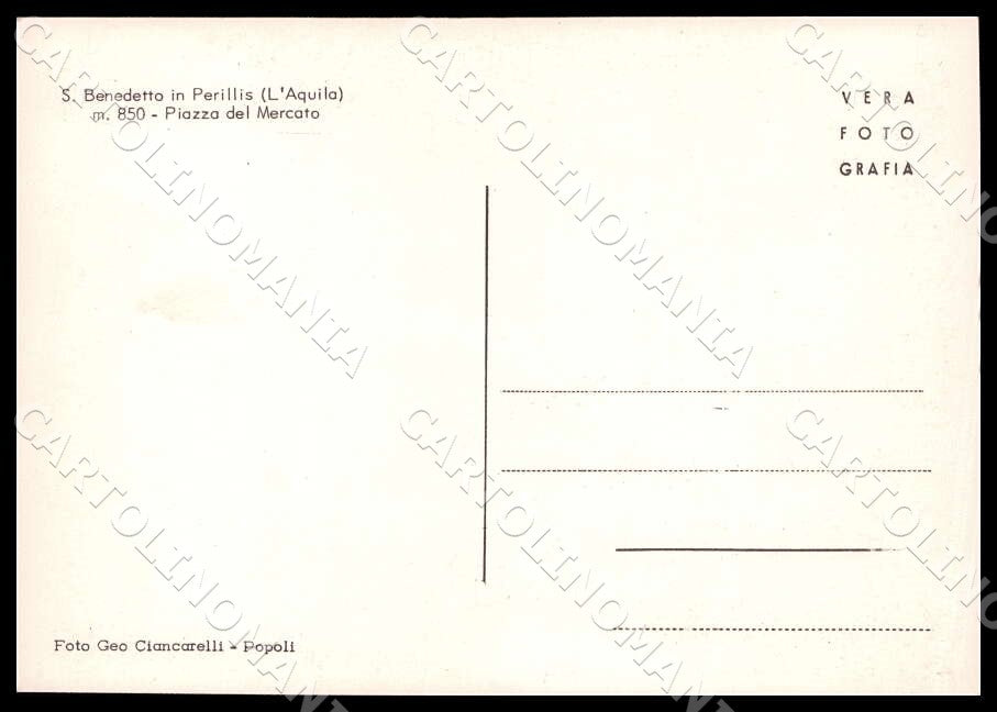L'Aquila San Benedetto in Perillis Piazza Mercato FG Foto cartolina GM0565 – retro