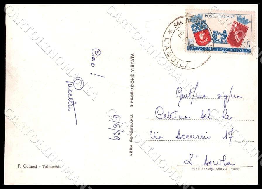 L'Aquila San Demetrio nei Vestini Panorama Autobus FG Foto cartolina GM0566 – retro