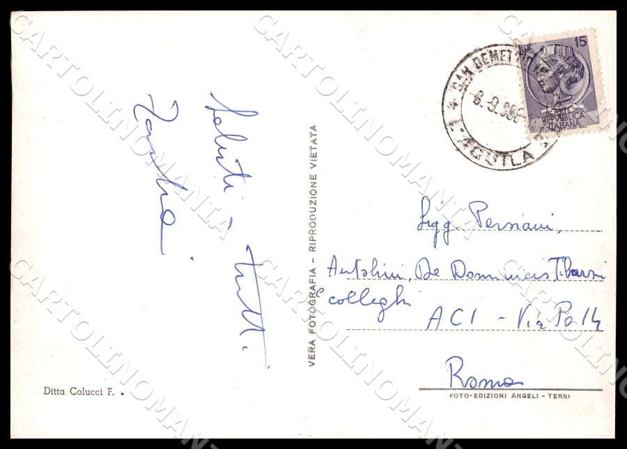 L'Aquila San Demetrio nei Vestini Villa Comunale FG Foto cartolina GM0567 – retro