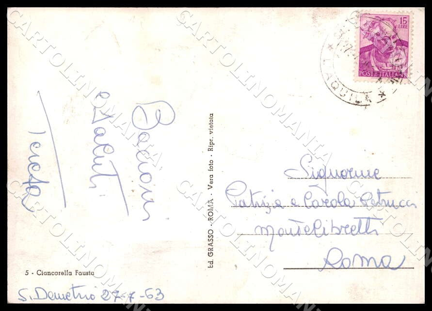 L'Aquila San Demetrio nei Vestini Scorcio panoramico FG Foto cartolina GM0571 – retro