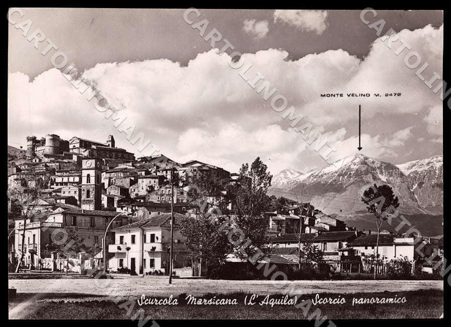 L'Aquila Scurcola Marsicana Scorcio panoramico PIEGHINA FG Foto cartolina GM0586 – fronte