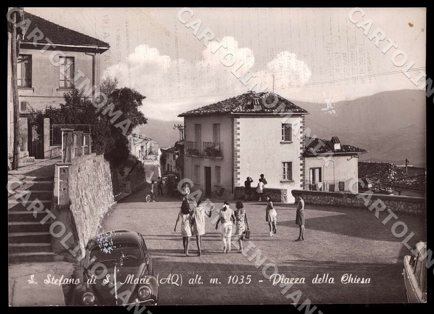 L'Aquila Sante Marie Santo Stefano Auto ABRASA MACCHIE FG Foto cartolina GM0588 – fronte