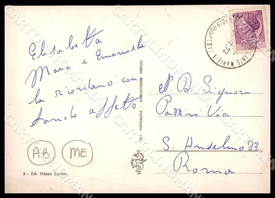 L'Aquila Sante Marie Santo Stefano Auto ABRASA MACCHIE FG Foto cartolina GM0588 – retro