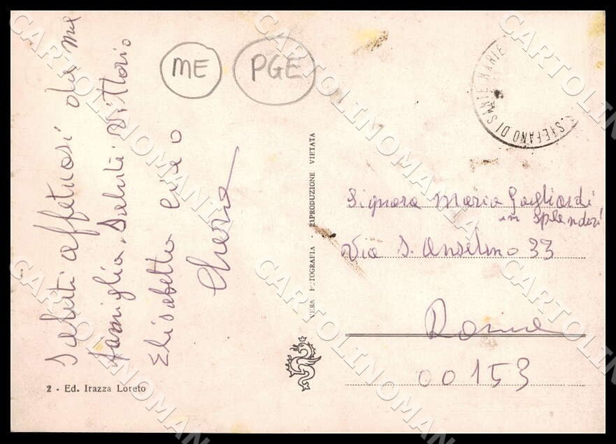 L'Aquila Sante Marie Santo Stefano MACCHIE PIEGHINE FG Foto cartolina GM0589 – retro
